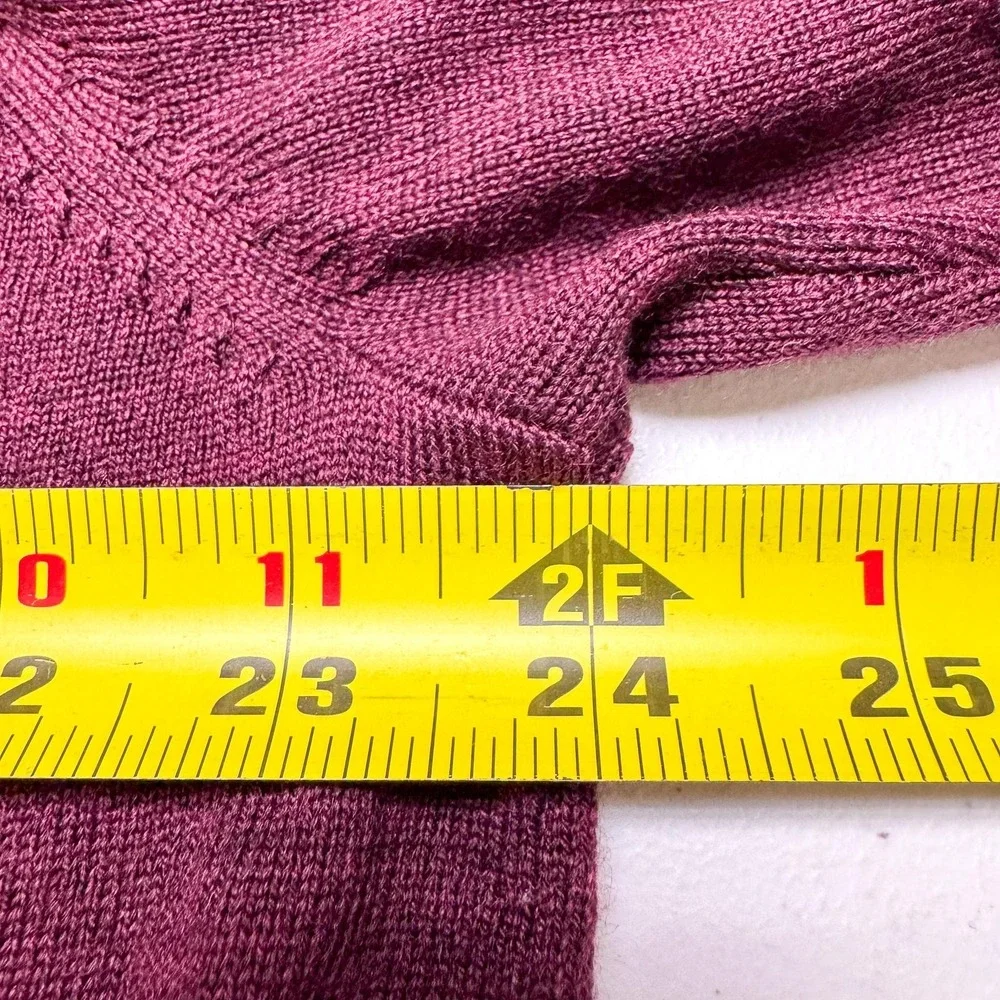 Apt 9 Sweater Mens 2XL Burgundy Merino Wool Argyle V‎ Neck Long Sleeve Kohls